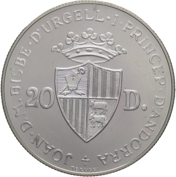 Andorra - 20 Diners 1984 Ag. - KM# ... 