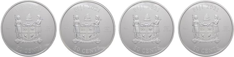 Fiji - Lotto di 4 monete da 50 ... 