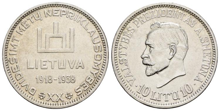 Lituania - 10 Litų 1938 - 20° ... 