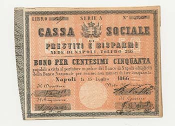 Banconota - Cassa Sociale Napoli - ... 