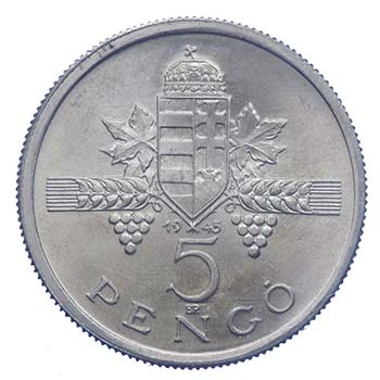 UNGHERIA - Ungheria - 5 Pengo 1945