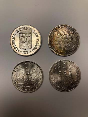 San Marino - Lotto 4 monete in Ag ... 