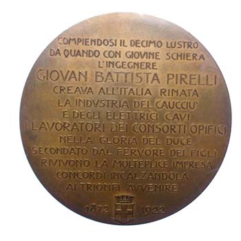 Medaglia - Giovan Battista Pirelli ... 