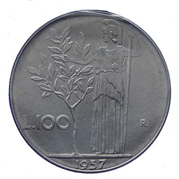 100 Lire Minerva 1957 - ... 