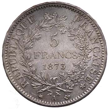 Francia  - 5 Franchi Ercules 1873 ... 