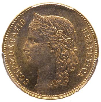 Svizzera  - 20 Franchi 1896 B - Au ... 