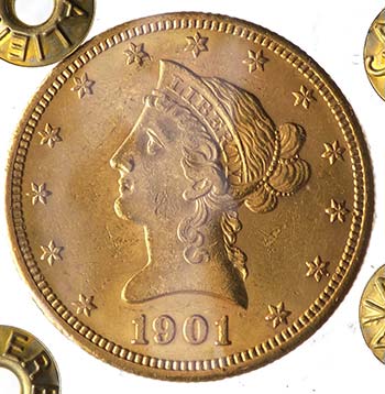 10 Dollari 1901 S - Au - Perizia 