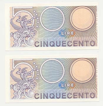 Lotto n.2 Banconote : 500 Lire ... 