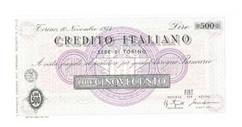 Credito Italiano - 500 Lire Torino ... 