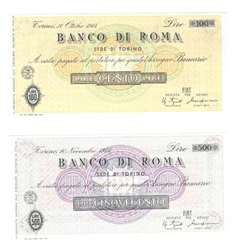 Lotto n.2 Assegni: Banco di Roma - ... 