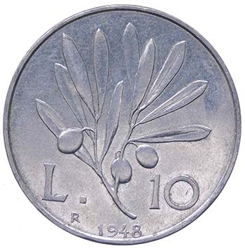 10 Lire Ulivo 1948 - Italma 