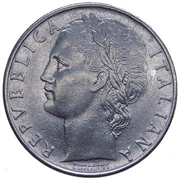 100 Lire Minerva 1958