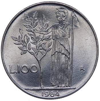 100 Lire Minerva 1964