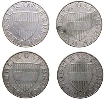 Austria  - Lotto n.4 monete da 10 ... 