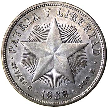 Cuba - 1 Peso 1933 - Ag gr.26,72 