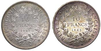 Francia  - Lotto n.2 monete: 5 ... 