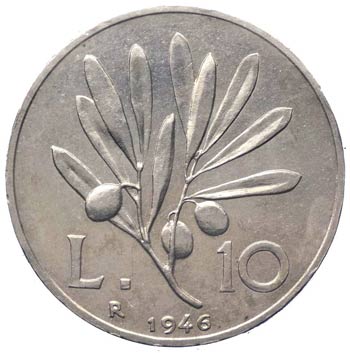 1946-2001 - 10 Lire Ulivo 1946 - ... 
