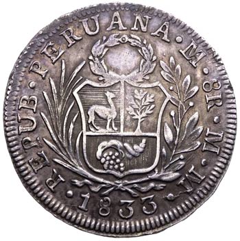 Perù - (1825-1857) 8 Reales 1833 ... 