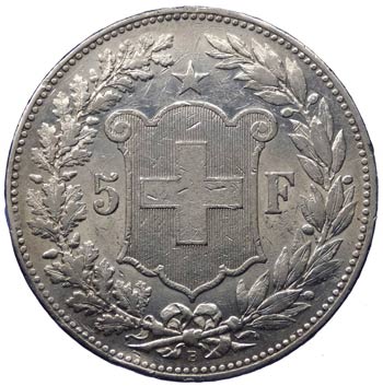 Svizzera - 5 Franchi 1889 - RARA - ... 
