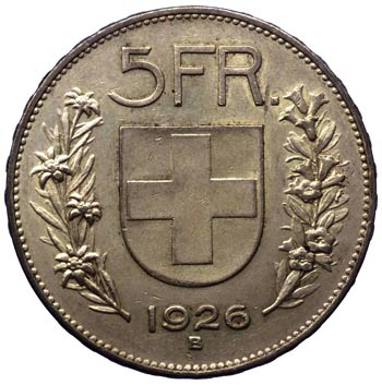 Svizzera - 5 Franchi 1926 - Ag - ... 