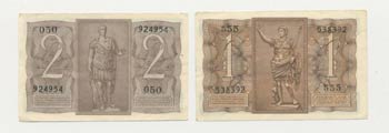 Lotto n.2 Banconote - 1 e 2 Lire ... 