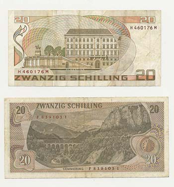 Austria - Lotto n.2 Banconote - 20 ... 