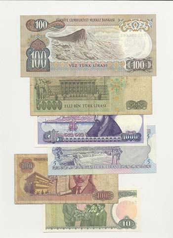 Turchia - Lotto n.6 Banconote - 5 ... 