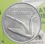 Repubblica italiana 10 lire spiga 1955 234.5 