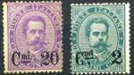 ITALIA REGNO - 1890 Cent. 2 su 5 e 20 su 50 ... 
