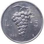 Monetazione in Lire (1946-2001) 5 Lire 1948 ... 