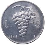 Monetazione in Lire (1946-2001) 5 Lire 1949 ... 