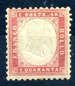 ITALIA REGNO - 1862 Cent. 40 rosso carminio ... 