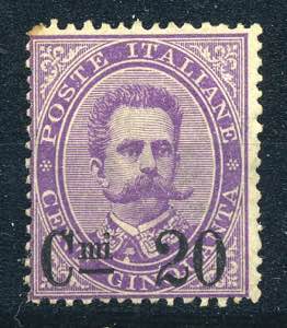 ITALIA REGNO - 1890 Cent. 20 su 50 violetto ... 