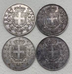 Regno dItalia  - Lotto n.4 monete emesse da ... 