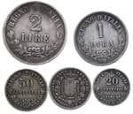 Regno dItalia - Lotto n.5 monete: VEII 2 ... 