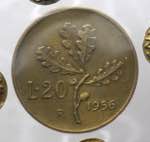 Monetazione in Lire (1946-2001) 20 Lire 1956 ... 