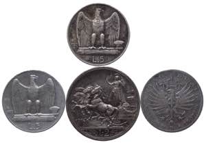 Regno dItalia - Lotto n.4 monete: Vittorio ... 
