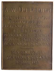 Placca - dedicata a William Dubreuilh, ... 