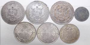 Lotto da 7 monete in argento di vari paesi: ... 