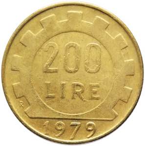 200 lire 1979 tipo Lavoro - testa pelata - ... 