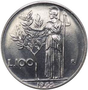 Monetazione in lire - 100 LIRE 1965 - R/ ... 
