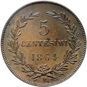 Repubblica di San Marino - 5 centesimi 1864, ... 