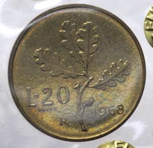 Monetazione in Lire (1946-2001) 20 Lire 1968 ... 