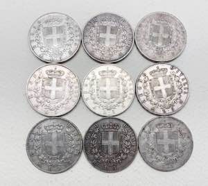 regno ditalia - Lotto n.9 monete emesse da ... 