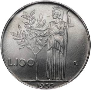 Monetazione in lire - 100 LIRE 1955  D/ ... 