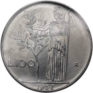 Monetazione in lire - 100 LIRE 1957  D/ ... 