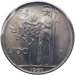 Monetazione in lire - 100 LIRE 1963  D/ ... 
