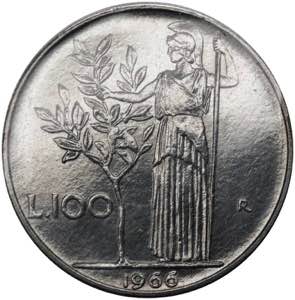 Monetazione in lire - 100 LIRE 1966  D/ ... 
