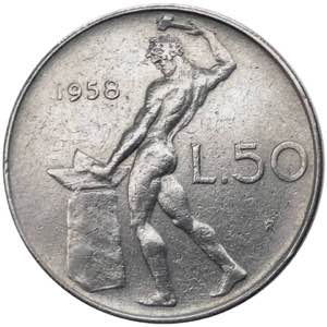 Monetazione in lire - 50 lire 1958 D/  ... 