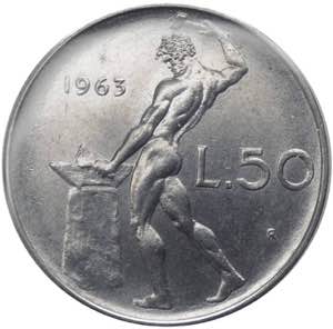 Monetazione in lire - 50 lire 1963  - D/ ... 